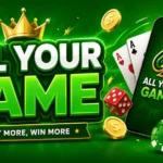 All Your Game app guide banner with green gaming background