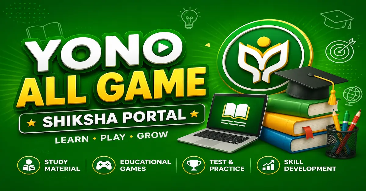 Yono All Game Shiksha Portal educational guide banner with green background