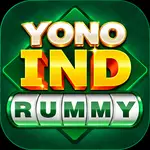 Yono IND Rummy – golden IND branding with green background and RUMMY card-game interface